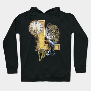 Steampunk-Birthday-Capital- Letter L Sculpture Hoodie